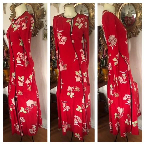 DIANE VON FURSTENBERG Red Everton-Print Silk Maxi Dress - Picture 7 of 13